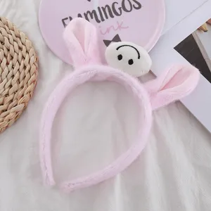 Serre-tete en peluche rose oreillons d'animaux mignon accessoire cheveux enfant