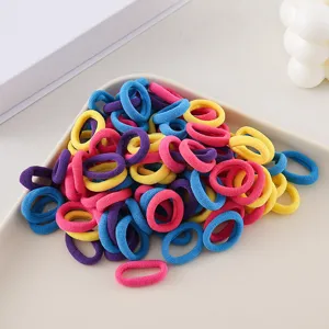 Colorful seamless hair ties for kids, soft elastic small hair rubber bands for daily use.