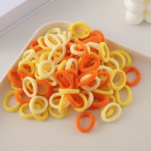 Colorful seamless hair ties for kids, soft elastic rubber bands, daily hair accessories 100pcs