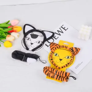 Halloween Noir Et Oreilles De Chat Rayées Avec Ensemble De Costume De Queue Mignon Peluche Animal Bandeau Robe De Soirée Accessoires