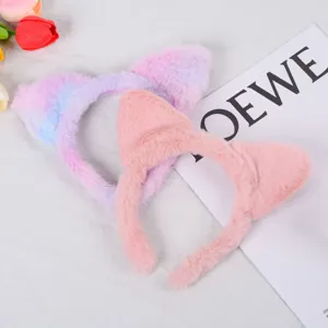 Flauschiger Plüsch Katzenohren Haarreif süß Haarband für Winter rosa Haaraccessoires