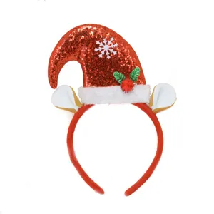 Cerchietto di Natale con Corna di Renna e Cappello di Babbo Natale per Festa Bambini