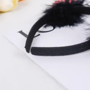Halloween negro plumas diadema fiesta aro de pelo para festival disfraz accesorio de moda chic