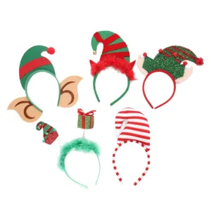 Christmas elf headband set cute holiday party hair hoops festive costume accessories