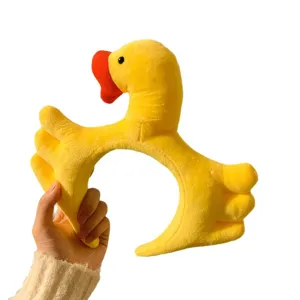 Süßer gelber Ente Plüsch Haarreif, weiches flauschiges Haarband für Gesichtsreinigung Make-up.
