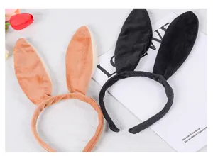 Oversized plush bunny ear headband velvet rabbit long ears hair hoop for party performance