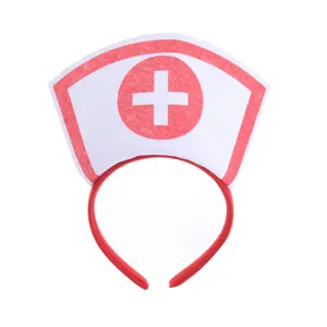Nurse headband costume hair hoop red cross party hair accessory for women halloween