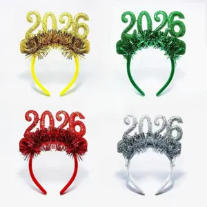 New Year Sequin Number Headband Festive Party Hair Hoop Christmas Holiday Performance Photo Costume Hair Accessories