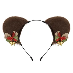 Weihnachten Süße Plüsch Schleife Haarreif Lolita Simulation Tierohr Stirnband Comic Con Party Haarschmuck