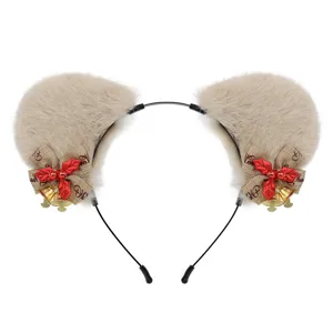 Weihnachten süßer Plüsch Tierohren Haarreif flauschige Schleife Lolita Haarschmuck Cosplay Requisiten