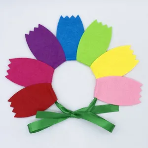 Colorful felt flower headband for kids stage performance and spring outing photo props hair accessory