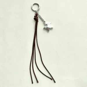Minimalist woven leather cord star keychain bag charm diy accessories phone lanyard