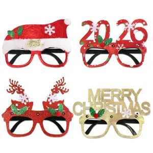 Weihnachten und Neujahr Party Brille Set, festliche Fotorequisiten und Urlaubs Kostümzubehör.