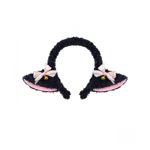 Cute Plush Lamb Ears Headband Sweet Animal Hair Hoop With Bow And Bell For Kids Daily Photography Accessories
