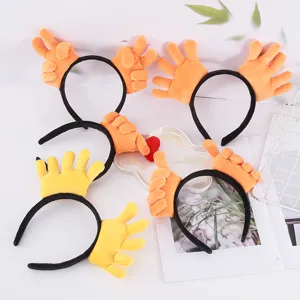 Cute plush gesture headband funny hand sign hair hoop cartoon hair accessories for women