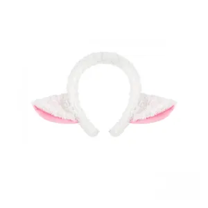 Fluffy white plush sheep ear headband cute sweet pink inner hair hoop for women girls daily wear party