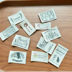 Étiquettes en coton faites à la main pour le bricolage, chat et lapin accessoires.