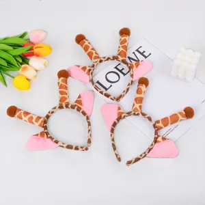 Leuke Giraffe Haarband Dieren Haarhoepel Pluche Cartoon Haaraccessoires Voor Vrouwen Meisjes Dagelijks Feest Haarstyling