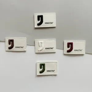 Embroidered leather patches clothing labels decorative badges for jeans and bags