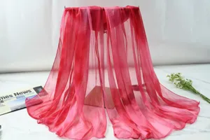 Gradient sheer scarf detail, lightweight long shawl and summer sun protection wrap.