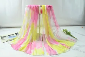 Women gradient chiffon scarf summer beach shawl versatile long sun protection neck wrap