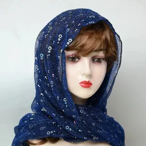 Shimmer chiffon headscarf and shawl with sparkly gold threads and sequins for summer sun protection.