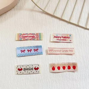 Korean style embroidered cloth labels set, DIY apparel decorative patches for garmenting.
