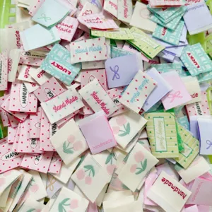 Korean style fabric labels handmade woven tags for DIY sewing craft bags scrunchies garments