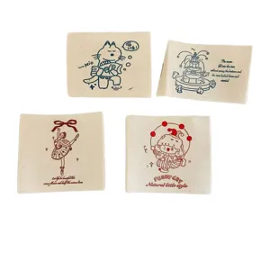 Cute cotton clothing labels set, DIY woven sewing tags for garments, bags, scarves, and crafts.