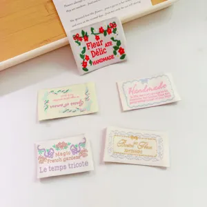 French style embroidered fabric label clothing bag decorative handmade patch accessory