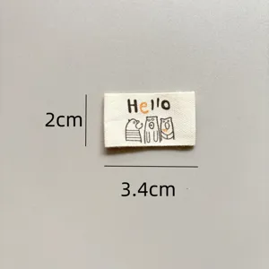Cotton clothing label diy handmade accessories hat scarf sewing tag craft supply badge 2x3.4cm