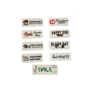 Cute embroidered fabric patches set featuring adorable dogs, bears, and cats for clothing bags.