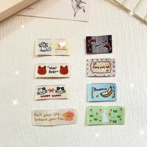 Etichetta Tessuta in Stile Coreano Accessori per Abbigliamento Motivo Animale Carino Toppa Ricamata Per Decorazione Indumenti