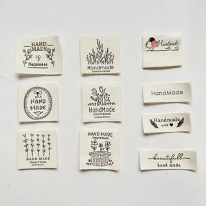 Pure Cotton Handmade Cloth Labels Folded Decorative Labels For Clothing Socks Scarves DIY Sewing Accessories Craft Patches