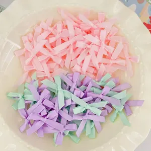 Mini ribbon bows for DIY crafts hair accessories gift wrapping 6mm colorful cute decor