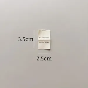Cotton handmade clothing label sewing tag, 3.5x2.5cm woven garment accessories supply.