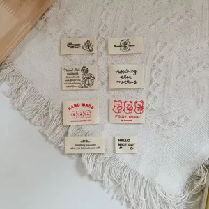 Handmade fabric clothing labels custom sewing tags for bags scarves hats decorative DIY sewing accessories