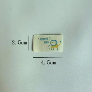 Handmade fabric label DIY sewing accessory clothing patch with cute lion print 2.5x4.5cm