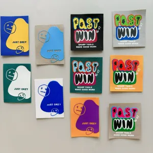 Trend Letter Graffiti Cartoon Smiley Print Soft Rubber Cloth Patches Iron On Heat Transfer Badge Apparel DIY Decoration