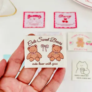 Cute Korean style woven cloth label embroidery patch for handmade bags, phone cases and clothing.
