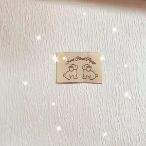 Cute embroidered puppy woven label for clothing, bags, and scarves DIY accessories decoration