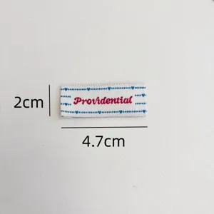 Woven cloth label DIY clothing decoration embroidered patch measuring 2x4.7cm for handmade crafts.