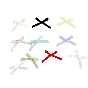 Mini 3mm ribbon bows colorful handmade DIY hair accessories clothing decor crafts