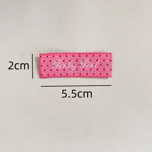 Etichetta in tessuto a pois fatta a mano patch decorativa DIY per borse sciarpe 5.5x2cm