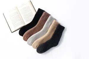 Herren Wollsocken dicke warme Winter Strick Freizeitsocken einfarbig Thermosocken