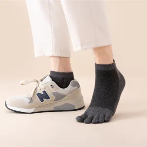 Heren tien-teensokken van mesh, ademende korte katoenen sportsokken voor de zomer.