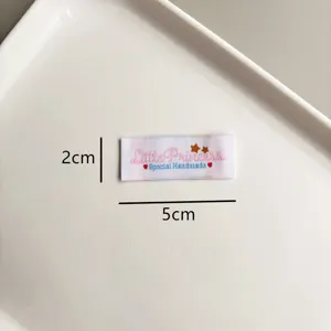 Étiquette en tissu faite main vêtement DIY couture accessoires joli patch brodé 2x5cm