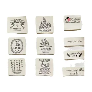 Pure cotton handmade cloth labels custom woven tags for clothing scarves sewing accessories