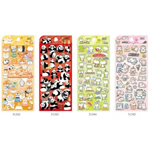 NEKONI Lindos Animales Dibujos Animados Pegatinas Espuma 3D Panda Rana Gato Mundo Océano Pegatinas Decorativas Para Teléfono Taza Diario