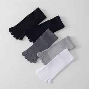 Calcetines de Cinco Dedos para Hombres Deportivo Correr Malla Transpirable Algodón Calcetines Medios Para Deporte Diario
